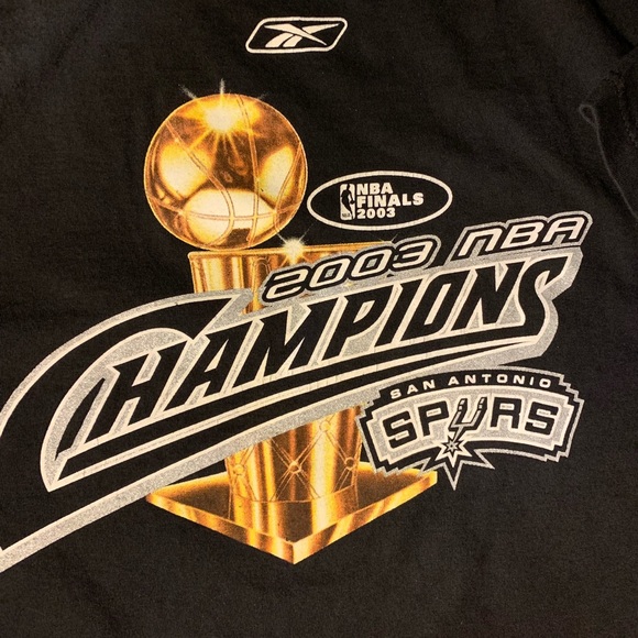 VINTAGE Reebok Men's 2003 Spurs NBA Champion Tee L - Picture 2 of 3